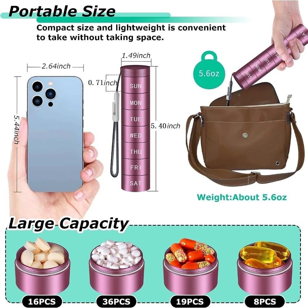 Moisture Proof Travel Pill Organizer Waterproof Daily Pill Box Portable Pill Case  Travel