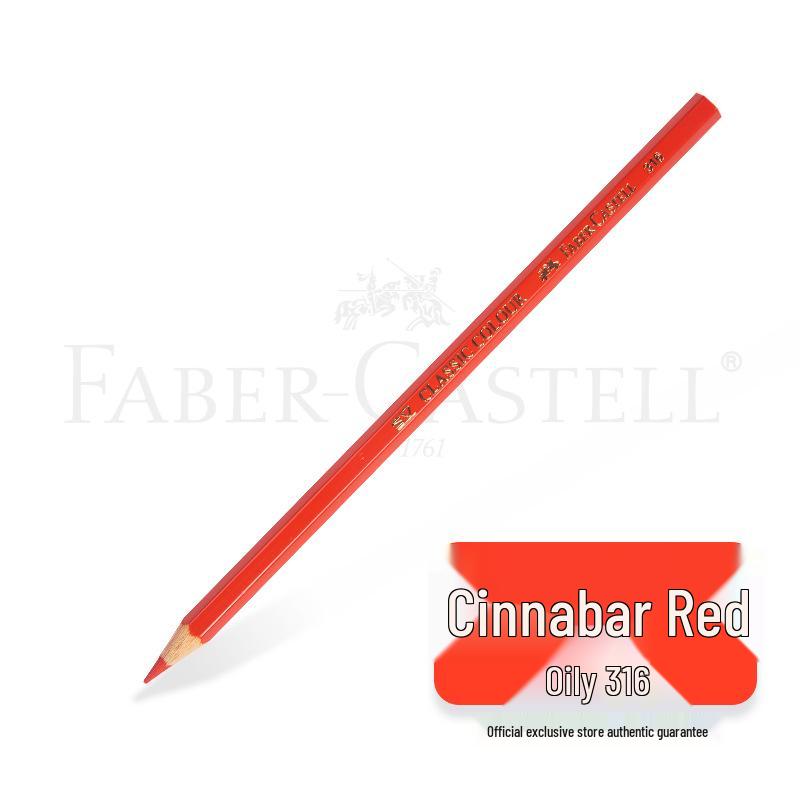 Faber-Castell Art Oil-Based Colored Pencils Set - Red, White, Black, and 60 Single and Complementary Colors.