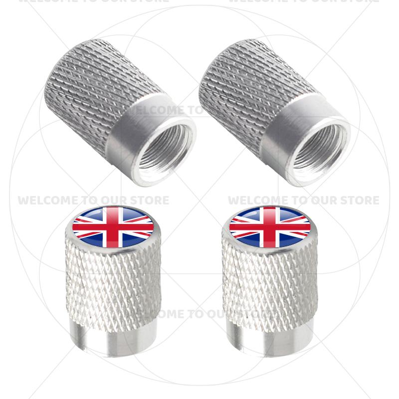 Für Schweden Schwedische Flagge Union Jack Großbritannien Flagge KDCM3 Emblem 4 Stück Aluminium Motorrad Auto Reifenventilkappen Radventil Staubkappen