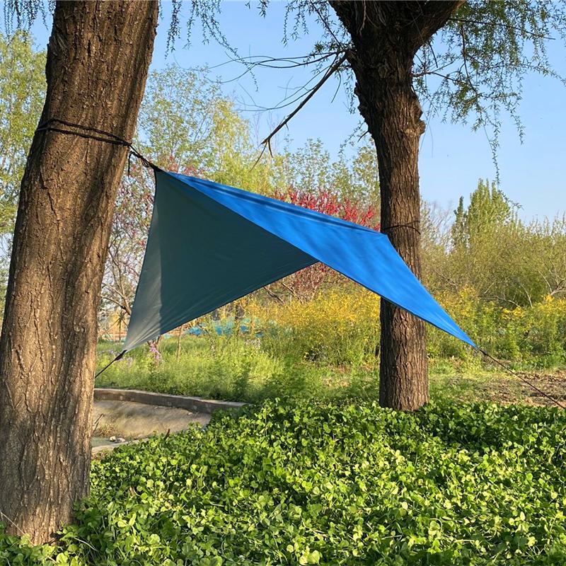 Portable Silver Coated Anti-UV Camping Hammock with Awning for 1-2 People