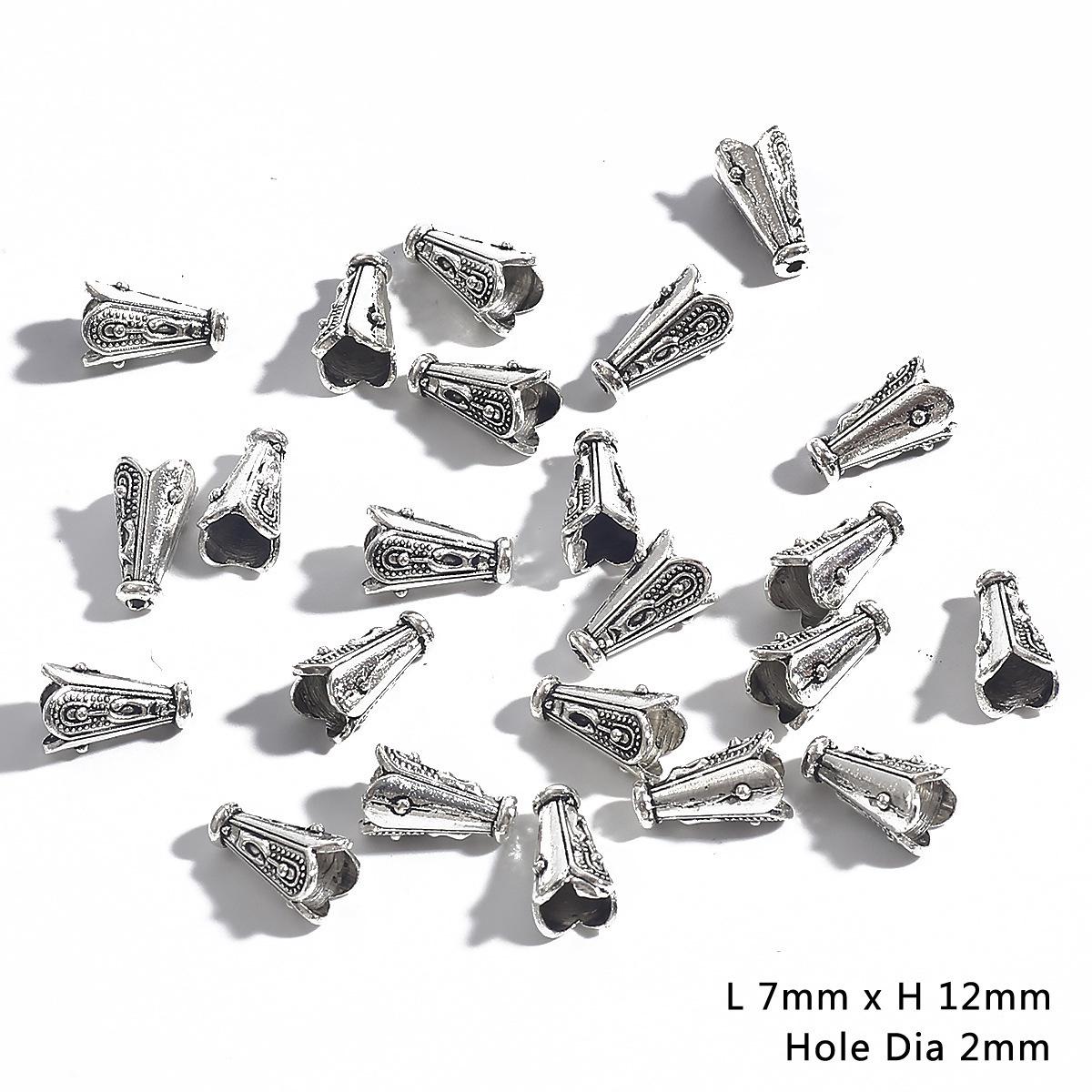 

Антикварный серебряный сплав кисточка цветок шляпа и кулон для ожерелья Antique Silver Plating, 10 pieces/pack