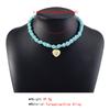 Bohemian Style Evil Eye Turquoise Necklace Irregular Beaded Choker Western Fashion Jewelry For Women Trendy Accessory