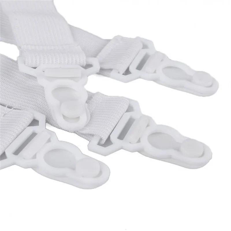 4pcs/lot White Bed Sheet Mattress Cover Blankets Grippers Clip Holder Bed Fasteners Elastic Straps Fixing Slip-Resistant Belt
