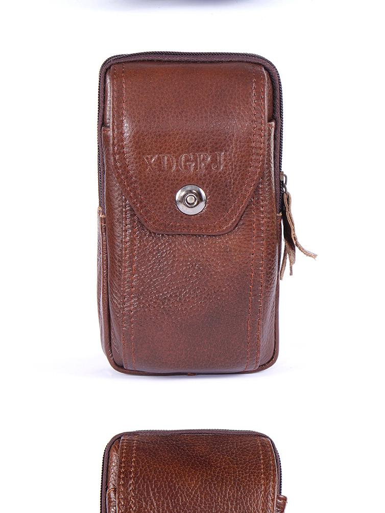 Multifunktionale Crossbody- und Hüfttasche für Herren - Handy- und Münzhalter aus Rindsleder