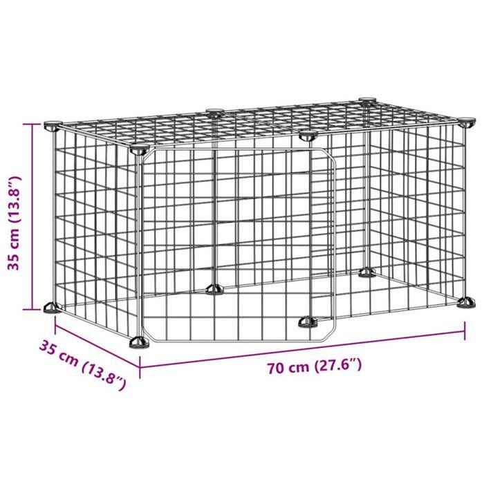 3114050 vidaXL Cage animaux de compagnie à 8 panneaux et porte Noir 35x35 cm