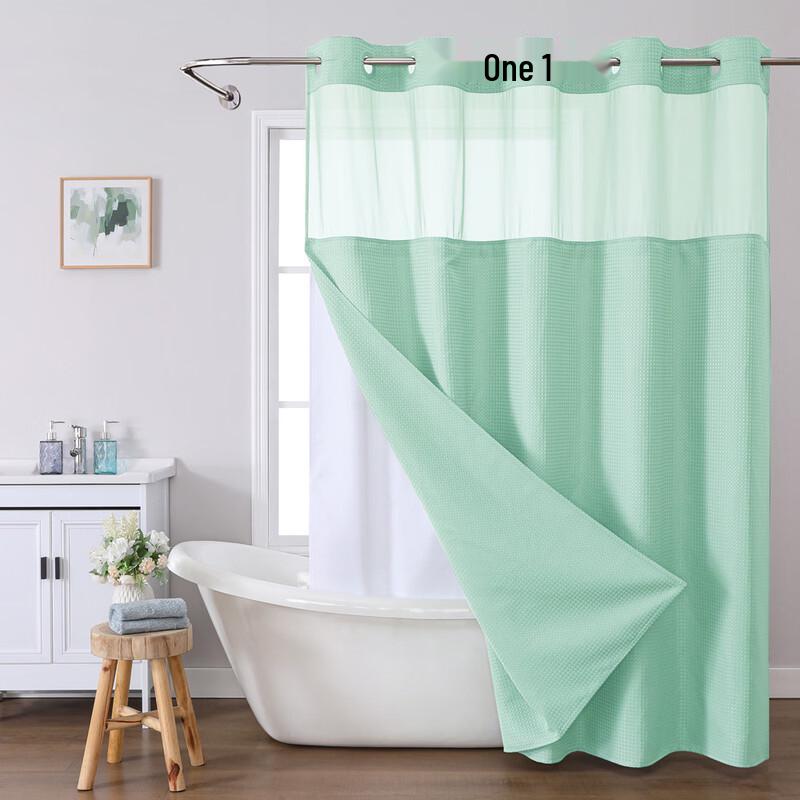 Yicang Waffle Weave Double Layer Shower Curtain