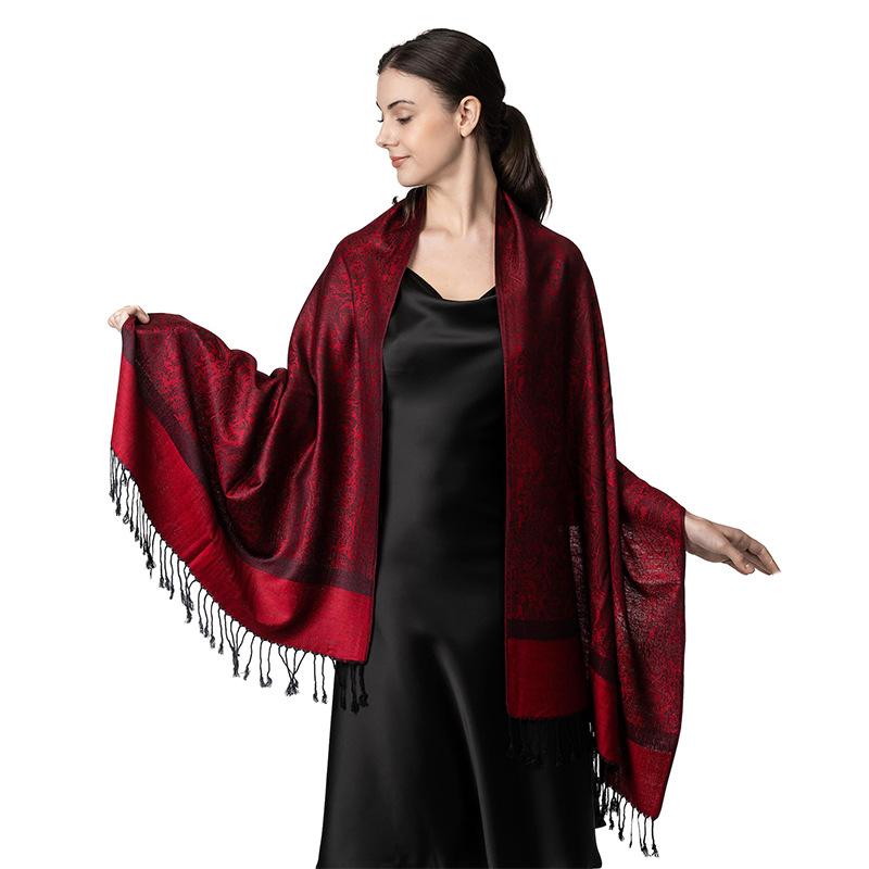 Luxury Brand Light Luxury Shawl Women'S Wrap Scarf Design Jacquard High-End Imitation Cashmere