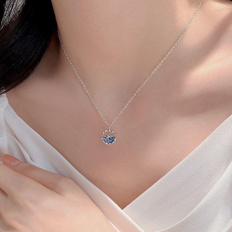 European and American Fashion Trend Jewelry Pendant Necklace, Blue Whale Light Luxury Necklace