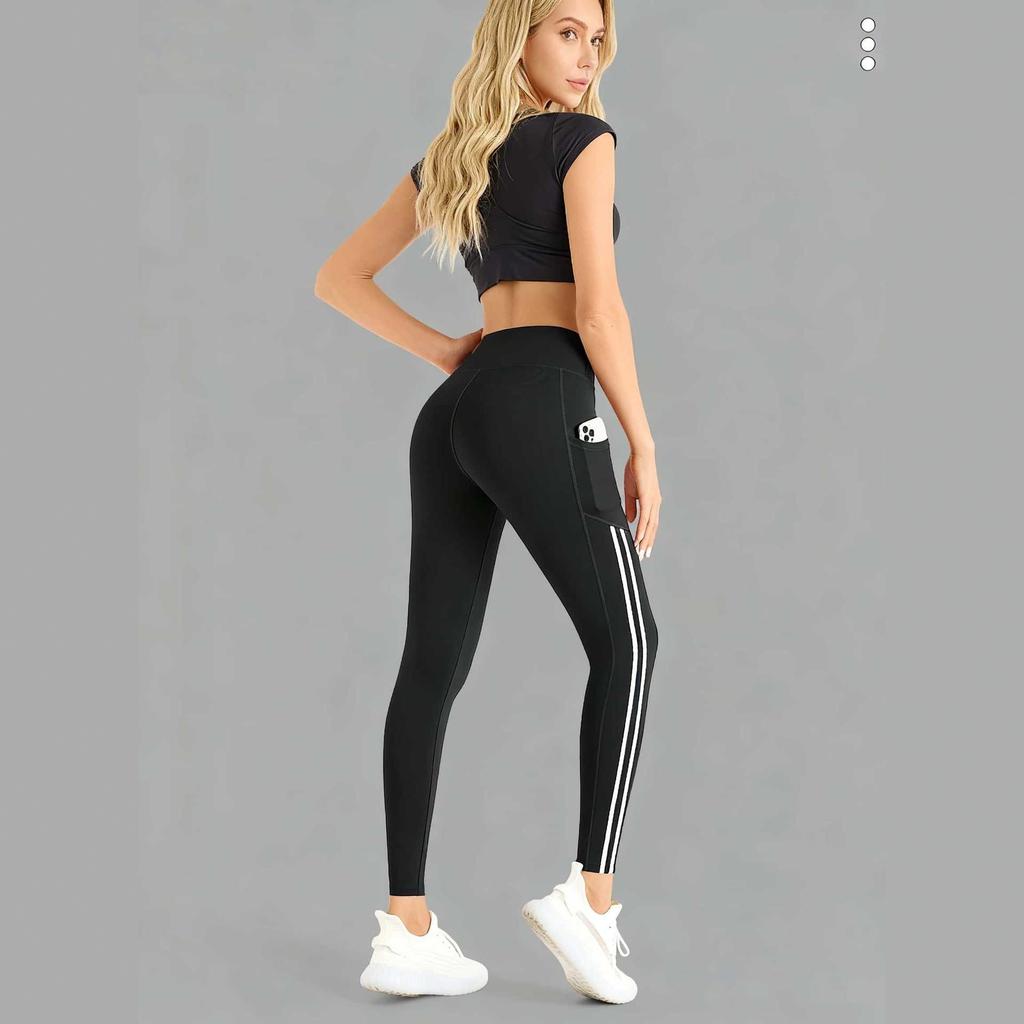 Fashion Clothing Women's Fitness Pants With Pockets Running Training Sports Elastic Sweating Quick Drying Skinny Pants