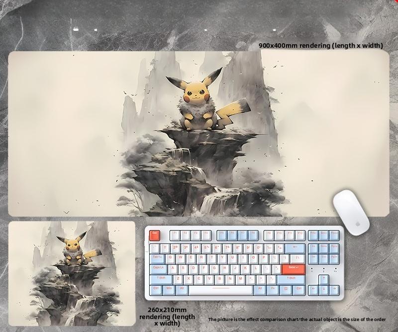 Cyberpunk Pikachu Pokemon Gaming Mouse Pad Custom Size NonSlip Desk Mat UltraClear Print Keyboard Pad for Gamers