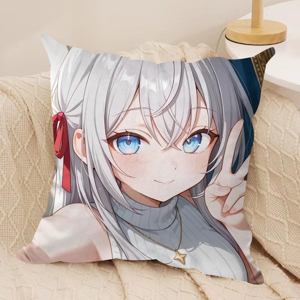 Kawaii A-Alya Feelings In Russian Cushion Cover Silky Short Plush Invisible Zipper Dustproof Sofa Pillow Case For Home Decor
