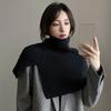 Warm Women Cape Pullover High Neck Scarf Elegant Knitted Shawl  Clothes Decoration Accessories