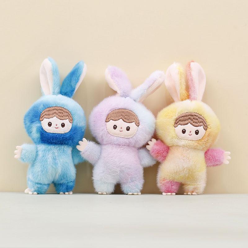 Plush Bunny Toy With Colorful Tiedye Design For Kids And Gift Collectors