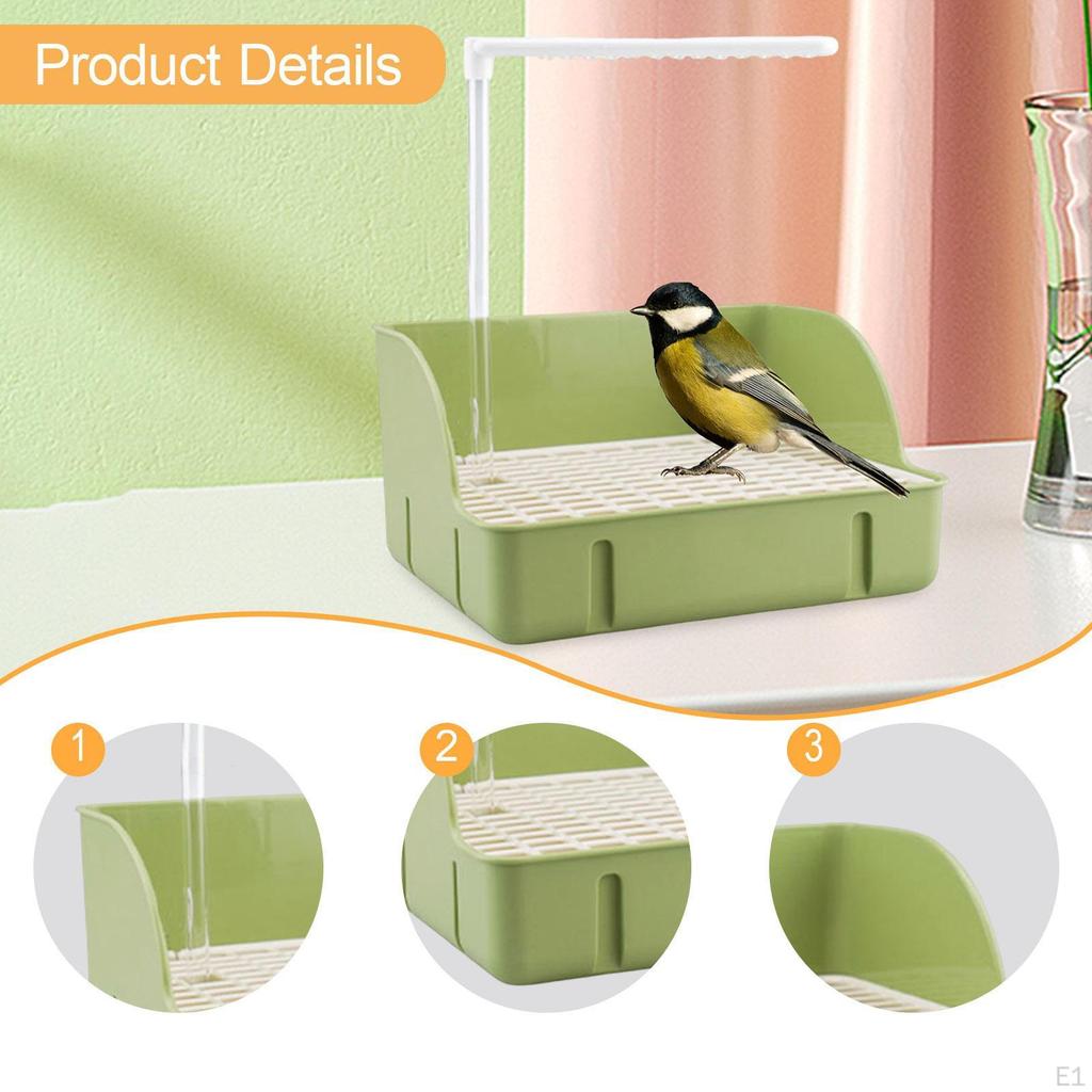 Automatic Bird Bath Circulating Water Indoor Easy to Install Shower Parrot Bathtub for Medium