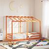 VidaXL Children's Bed and Roof Wax Brown 75x190 Cm Solid Pine Wood, Children's Bed Frame, Wooden Children's Bed, 847011