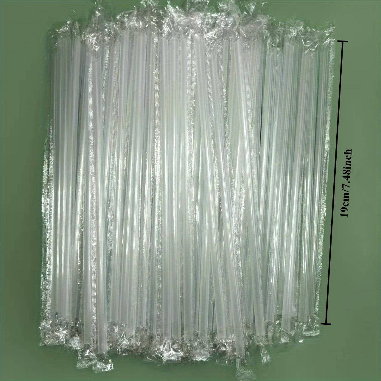 

50/100Pcs Clear Disposable Plastic Straws Individually Wrapped Party Supplies for Restaurants Cafes, Events, Cafe Supplies 50pcs