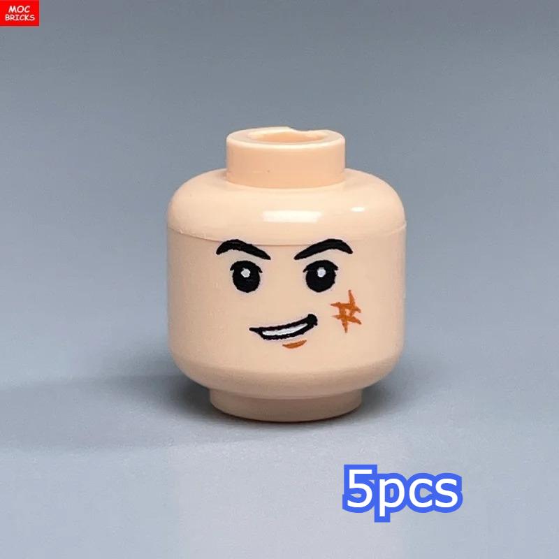 MOC Bricks Hollow Flesh Face Expression Head For 4cm Figure DIY Educational Building Blocks Toys For Children Gifts