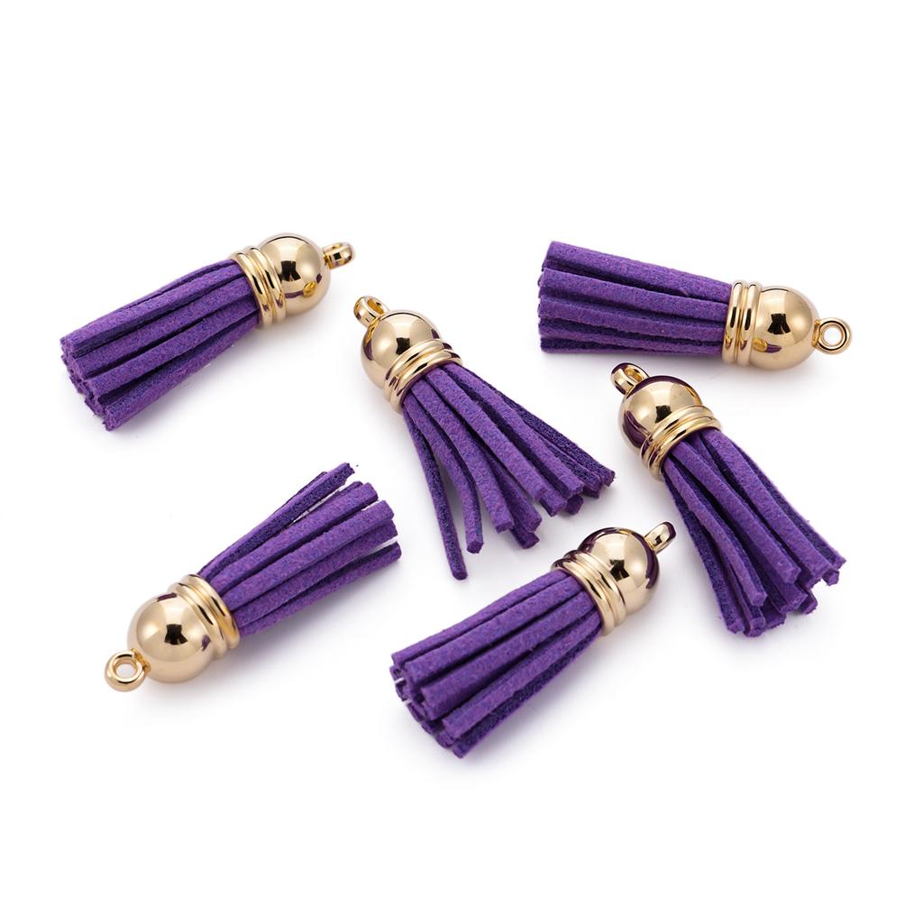 20pcs/lot 38mm Tassel Vintage Leather Tassels Fringe Pendant For DIY Keychain Jewelry Making Supplies Charms Accessories