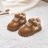 1-8Y Children's Shoes Autumn Winter Baby Boys Girls Black Cotton Plush Warm Shallow Boots Little Kids Casual Sports Shoes