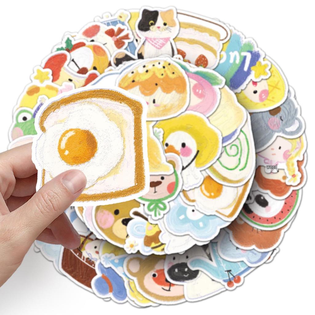 50PCS Cartoon-Style Waterproof Stickers: Cute Graffiti for Journals
