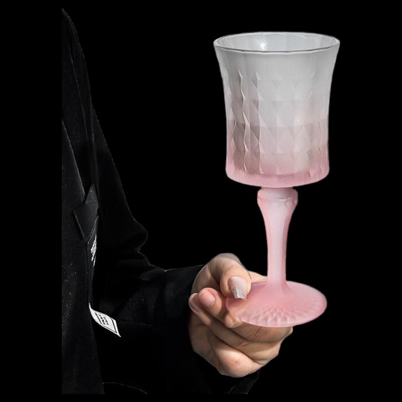 Gradient Pink-Green Stemware Set