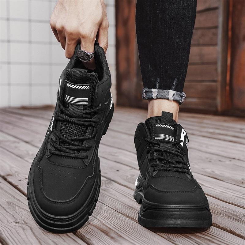 New Men's Classic Four Seasons Fashion High Top Thick Sole Skateboarding Shoes Comfortable Soft Sole Basketball Sneakers