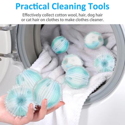 16Pcs Laundry Pet Hair Remover Reusable Washing Hair Catcher Floating Pet Hair Removal Balls Lint Remover Balls Easy To Use New