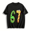 Cartoon Snake Pattern Number 67 Print Kids Casual Top Pure Cotton T-shirt
