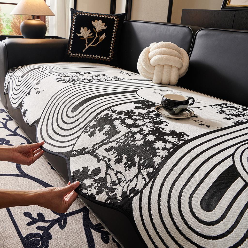 Special-Shaped Sofa Cushion Universal In All Seasons  New Sofa Seat Cushion Non-Slip Straight Line Flower Cover Cloth Towel