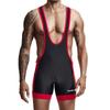 Men's Comfort Quick-Drying Athletic Fitness Sling Jumpsuit Color-Block One-Piece Cycling & Wrestling Sportswear