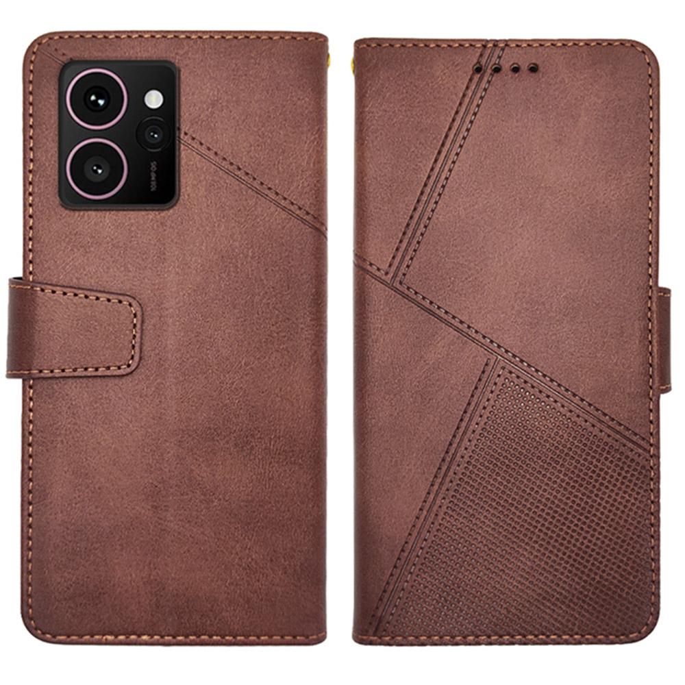 

Для HMD Skyline Чохол Шкіряний Гаманець Чохол для Телефону Підставка Текстура Теляти Coffee