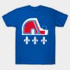 Asian Size Cotton Unisex Tshirt Print T-shirt Quebec Nordiques  -- 90S Hockey Team T-shirt No-Cut Print Regular Fit