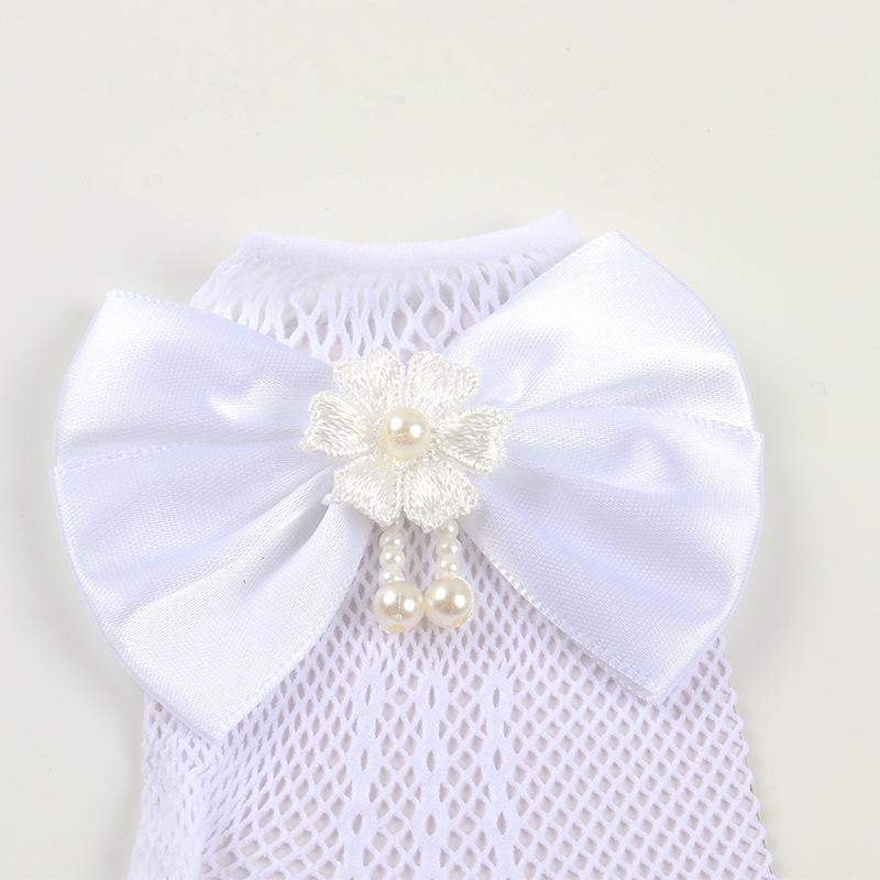 Flower Girl Wedding Gloves - Princess Bow Elastic Fishnet for Toddlers & Kindergarten Performances