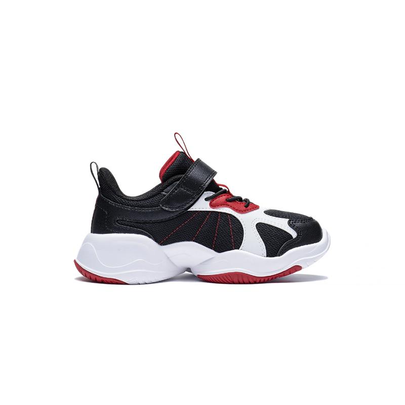 Li Ning Kids Sports Non-Slip Wear-Resistant Low-Top Running Shoes Kids Running Shoes Black White YKNT010-1