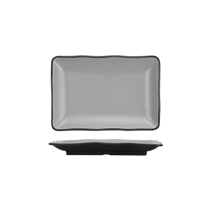 Huihuang Melamine Rectangular Wave-Edge Dinner Plate Set - 10 Pack