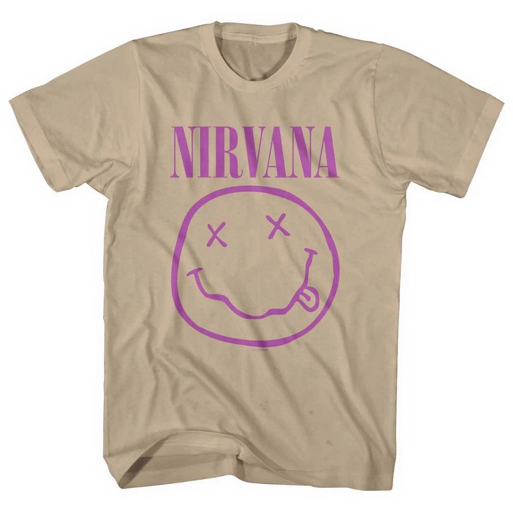 Nirvana Unisex Tshirt Purple Happy Face S