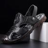 Summer new men's leather sandals dual-purpose leather handmade bag head sandals men's non-slip soft-soled beach shoes sandals tide