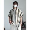 Checkered Retro Shirt Men'S Summer Outfit Hong Kong Style Student Loose And Niche Design Fun New Men'S Top For Outdoor Wear