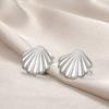 Teamer Cute Shell Stud Earrings for Women Girls Stainless Steel Mini Earrings Sea Fun Jewelry Daily Simple Accessories Gift