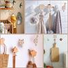 Ganchos de Pared de Animales 6 Piezas Ganchos de Pared de Madera con Forma de Animal Colgador de Toallas de Dibujos Animados Perchero Adhesivo para Bata Llaves