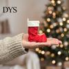 Miniature Stocking Display 3D Printed Christmas Ornament, Red and White Seasonal Shelf Ornament Desktop Decoration for Holiday Home Mantelpiece