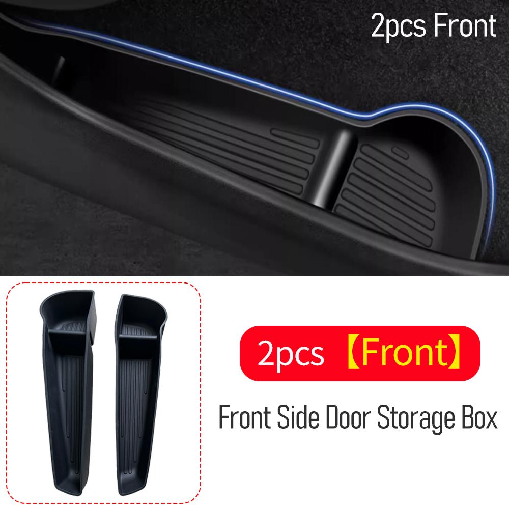 For New Tesla Model Y 2025 2026 Launch Juniper Car Door Side Storage Box TPE Door Storage Organizer Tray Interior Accessories