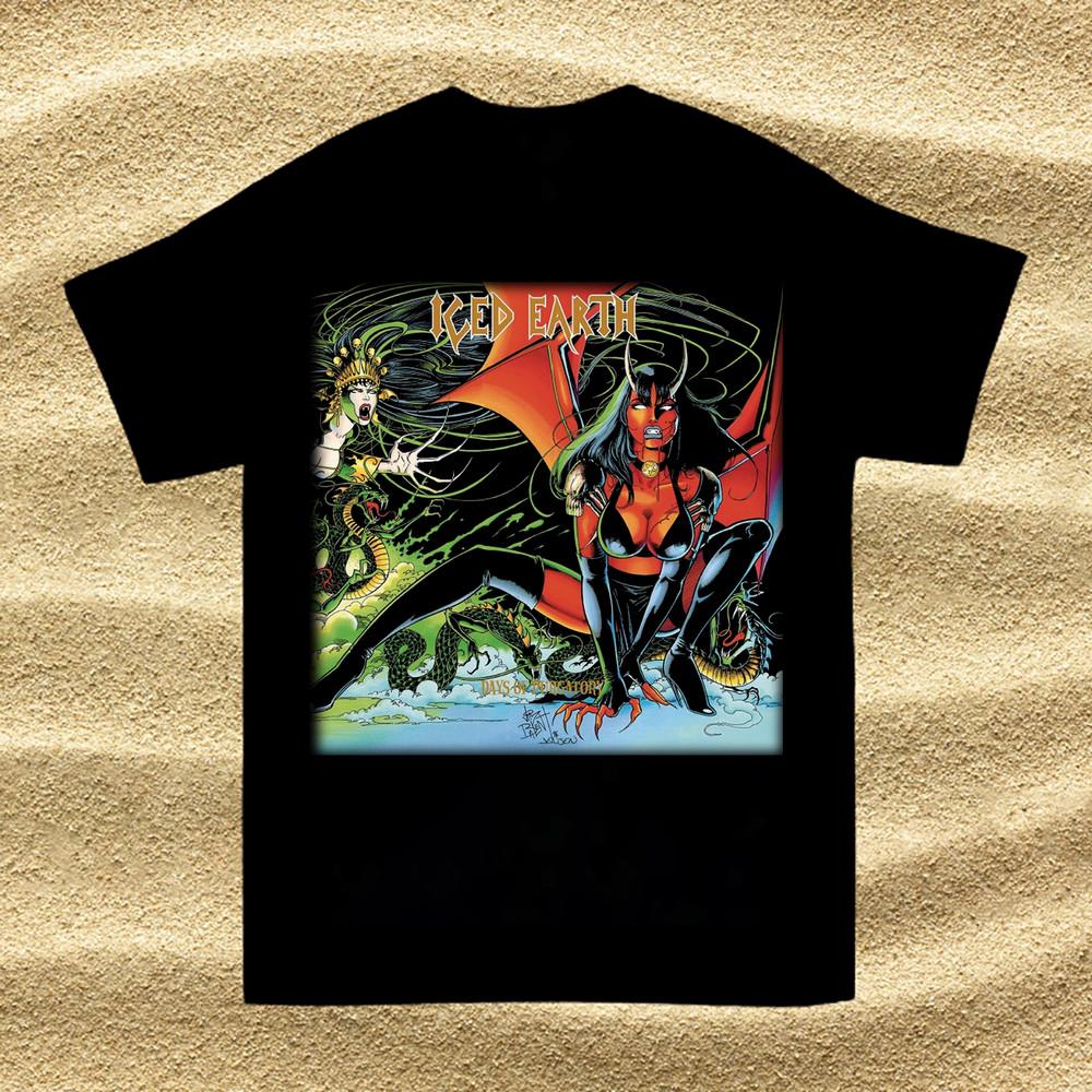 Collection Iced Earth Band Short Sleeve Black S-2345XL Unisex T-shirt Unisex T-Shirt XL