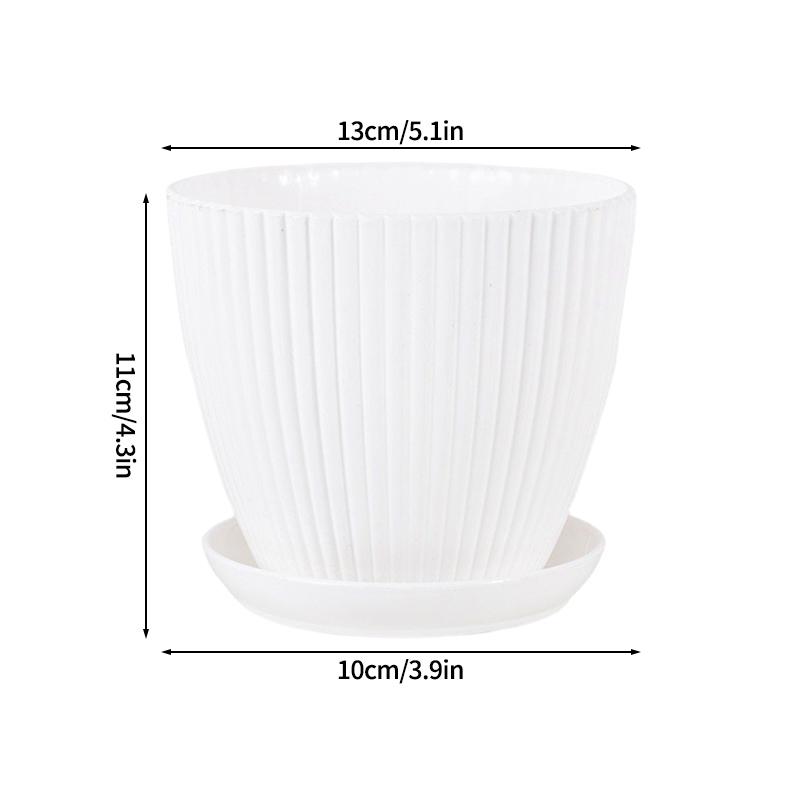 Plastic Flowerpot Indoor Outdoor Planter Flower Pots for Plants with Tray Home Decoration Potted Plant Holder Gardening Supplies