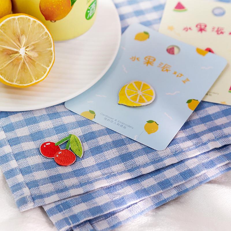 Fruit Party Cloth Sticker Girl Heart Embroidery Pattern Sticker Clothes Hand Account Decoration Sticker Repair Subsidy Patch Sticker