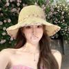 Foldable Wide Brim Straw Sun Hat for Women Summer UV Protection Lightweight Beach Vacation Gardening Cap