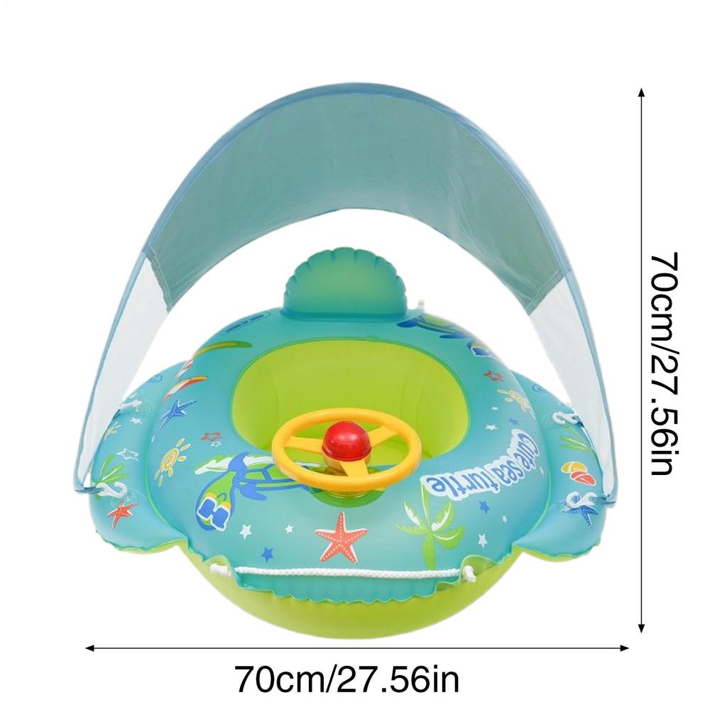 Baby Floating Swimming Ring With Sunshade Canopy Inflatable Floating Row Kids Summer Swimming Pool Circles Bathing Infant Rings