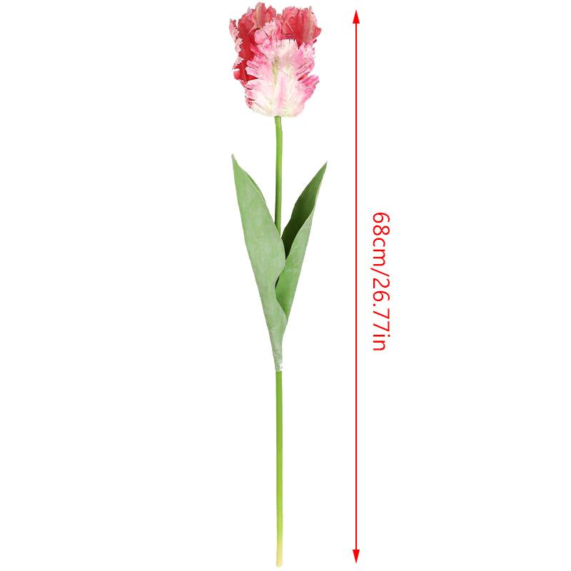 1 Stück Verschleißfest 68 cm Exquisite Verarbeitung Langstiel 3D Papageientulpe Kunstblume Künstliche Blume für Zuhause