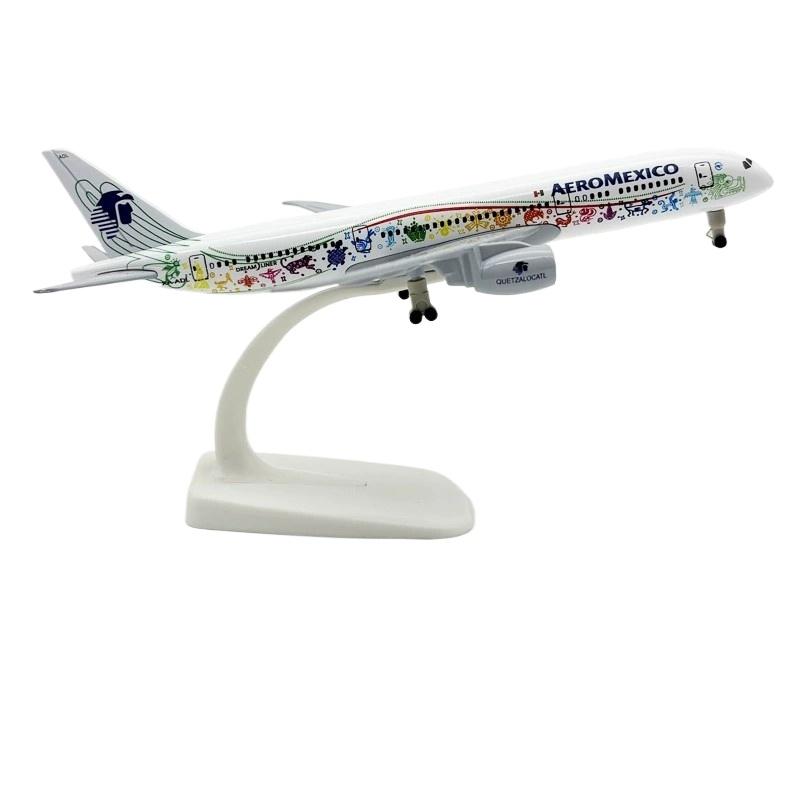 Plane Model 20cm 787 B787 Mexican Air AEROMEXICO Airlines Airplane Models Alloy Metal Diecast Collectible Aircraft Wheels