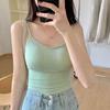 Padded Suspender Tank Top for Women's Outerwear Camisole for Students and Girls' Sports Bottoming Slim Fitting Versatile Style Lingerie